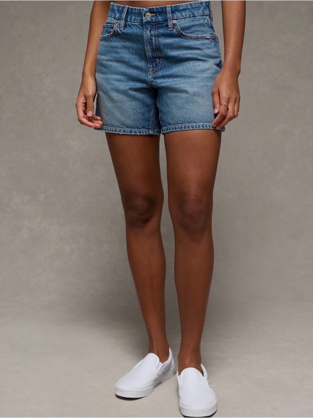 American Eagle Outfitters Medium Blue High-Rise Jean Shorts